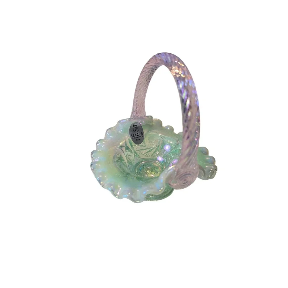 Vintage Fenton‎ Collectable hand blown glass Basket